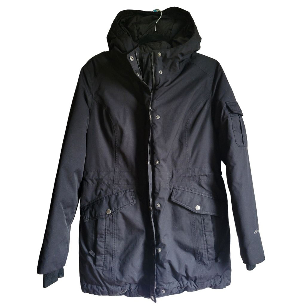 Women's Eddie Bauer Black Down Parka Jacket Size Medium
